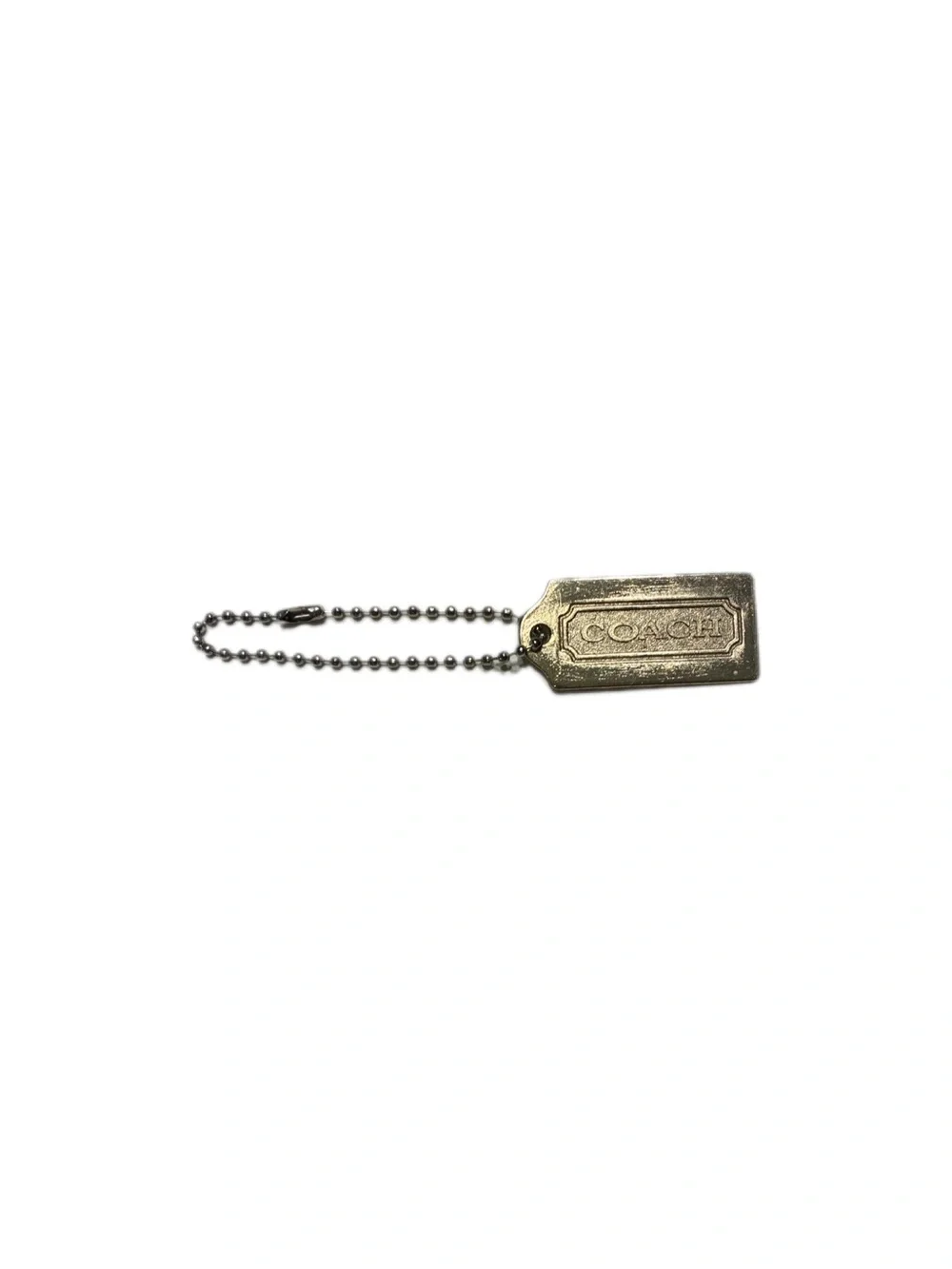 Vintage Coach Hangtag Silver Tone Metal Ball Chain hang Tag  Rare